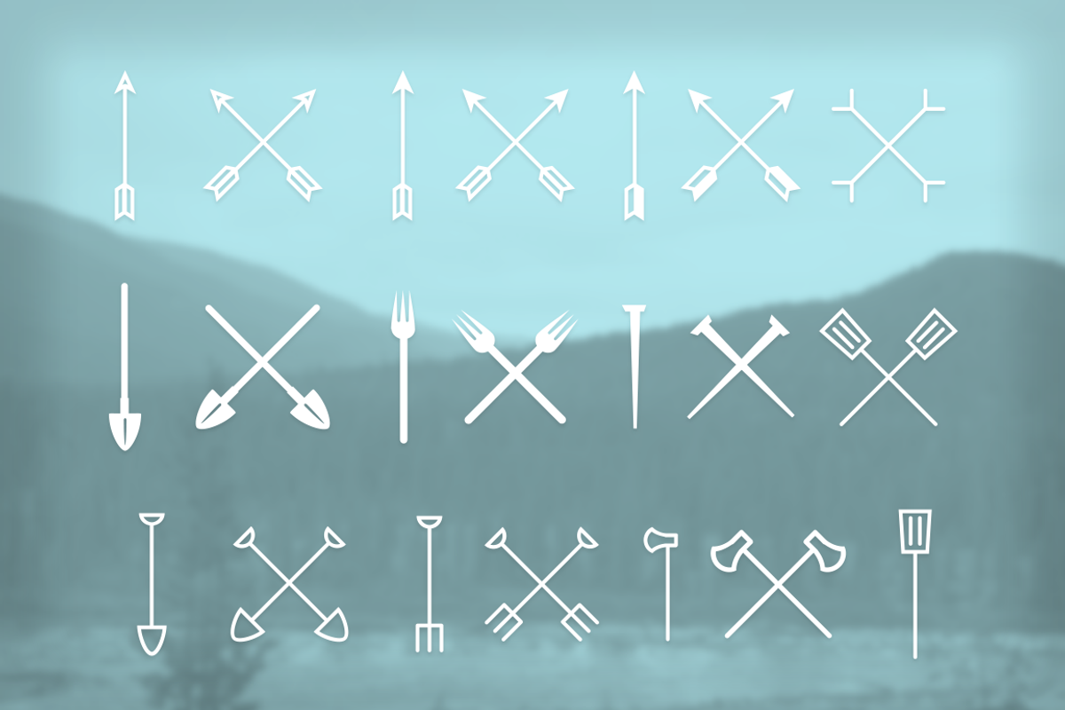 Crossed Objects Icon Pack, an Outline Icon by JD Creative (Photo 2 of 2)