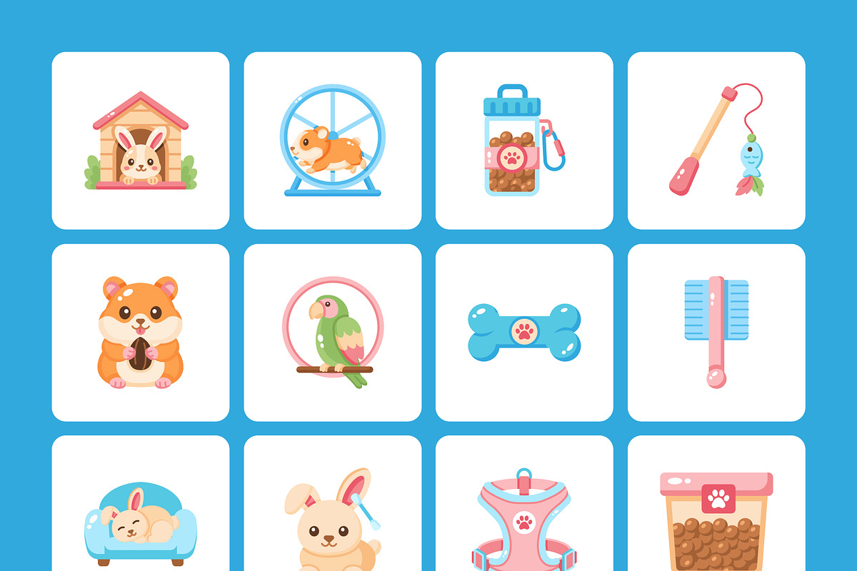 100 Pet Flat Icons, an Emoji Icon by Prosymbols (Photo 11 of 11)