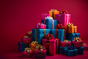86 Gift boxes with ribbons and bows, a Holiday Photo by Handmadefont (Thumbnail 48 of 90)