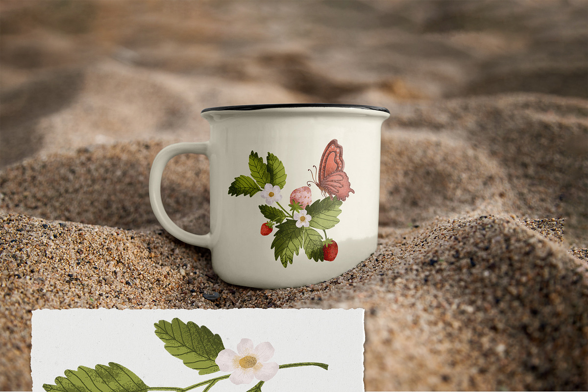 Woodland strawberry illustration, a Pattern Graphic by Yelloo Fish (Photo 8 of 10)