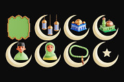 Ramadan Crescent 3D Icon Set, an Object 3D Model by Eklip Studio (Thumbnail 2 of 3)