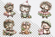 Whimsical Summer Hedgehogs Clipart, an Animal Illustration by SVGArt (Thumbnail 2 of 9)