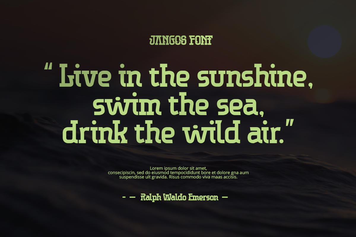 Jangos - Unique Decorative Font, a Slab Serif Font by Grontype (Photo 7 of 9)