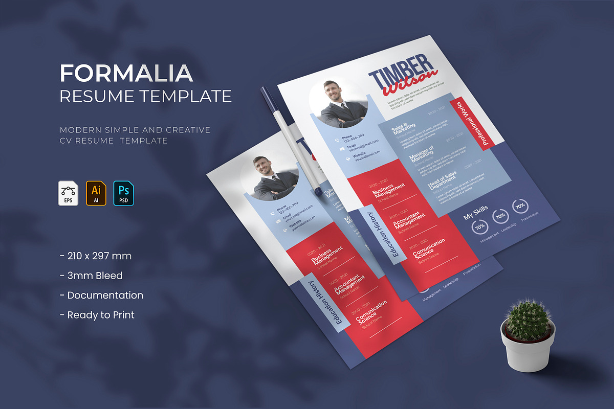Formalia - Resume Template, a Resume Template by VUNIRA (Photo 1 of 2)