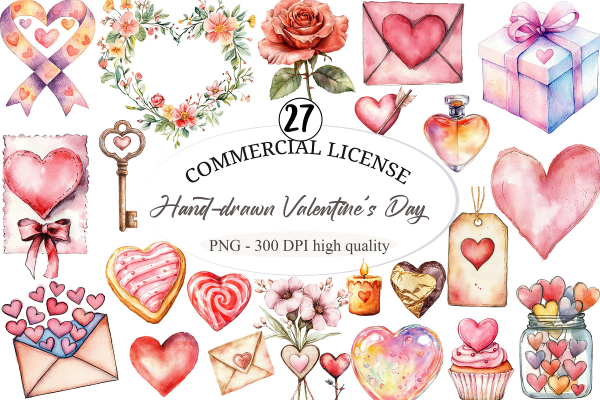 Hand-drawn Valentine's Day Sublimati, an Illustration by designcity5 (Photo 1 of 5)