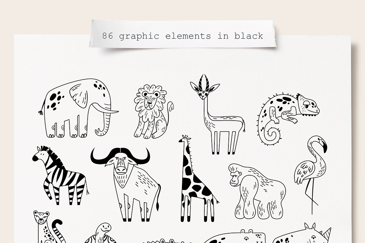 Africa | Vector collection, an Animal Illustration by katieromanoff_art (Photo 6 of 14)