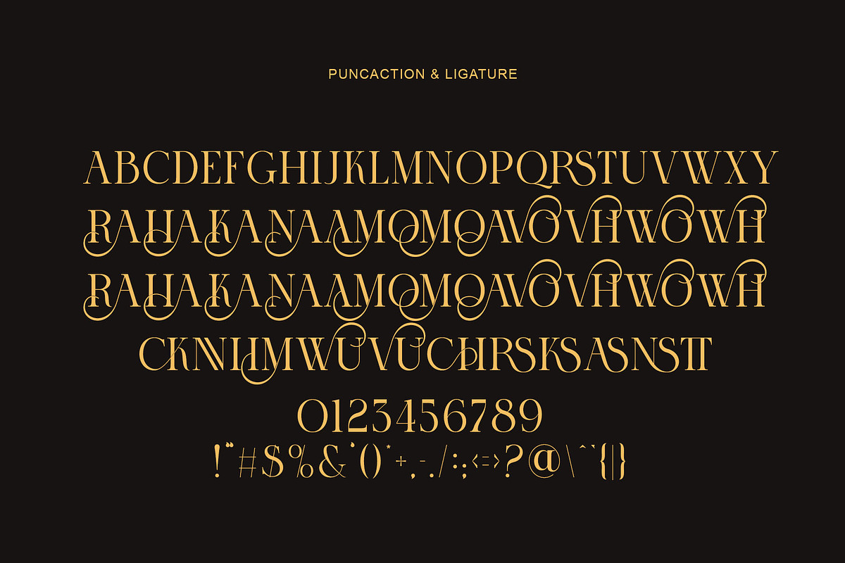 RAVORS Elegant Ligature Serif, a Serif Font by Alfinart (Photo 8 of 8)