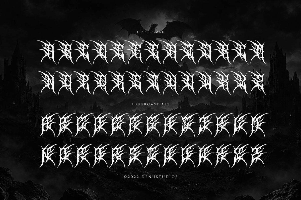 Razorth | Black Metal Font, a Blackletter Font by Denustudios (Photo 10 of 12)