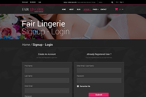 Fair Lingerie Ecommerce PSD Template