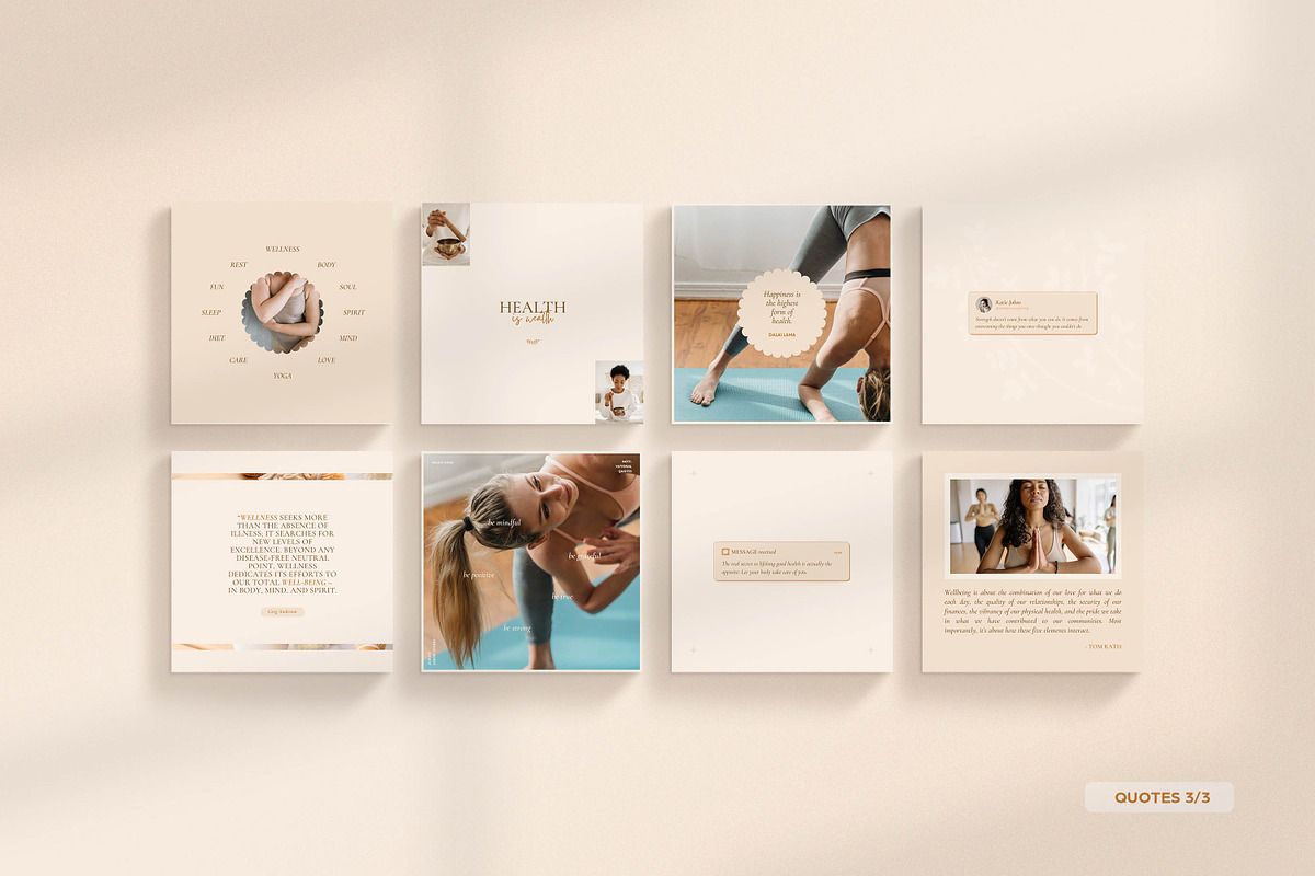 Wellness Social Media Kit CANVA, a Social Media Template by Wildnun Studio