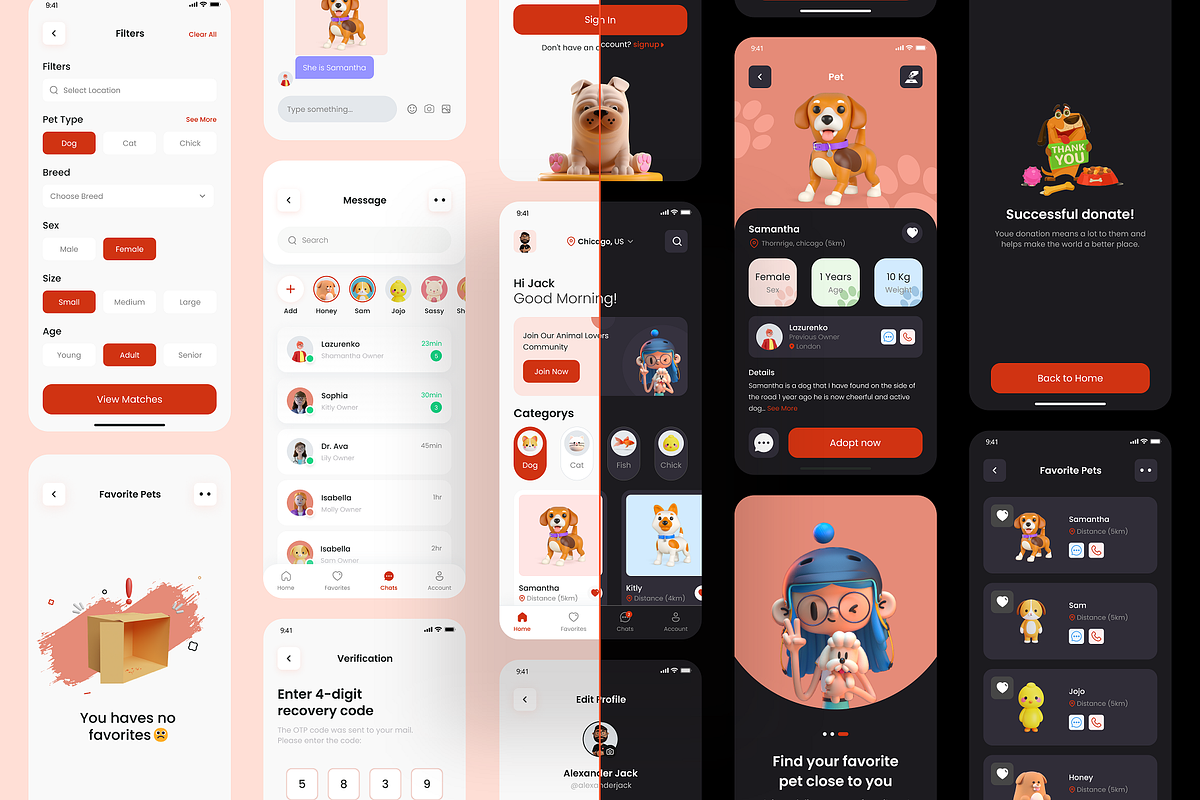 Pet Adoption App, an App Template by Ace UI/UX (Photo 2 of 9)