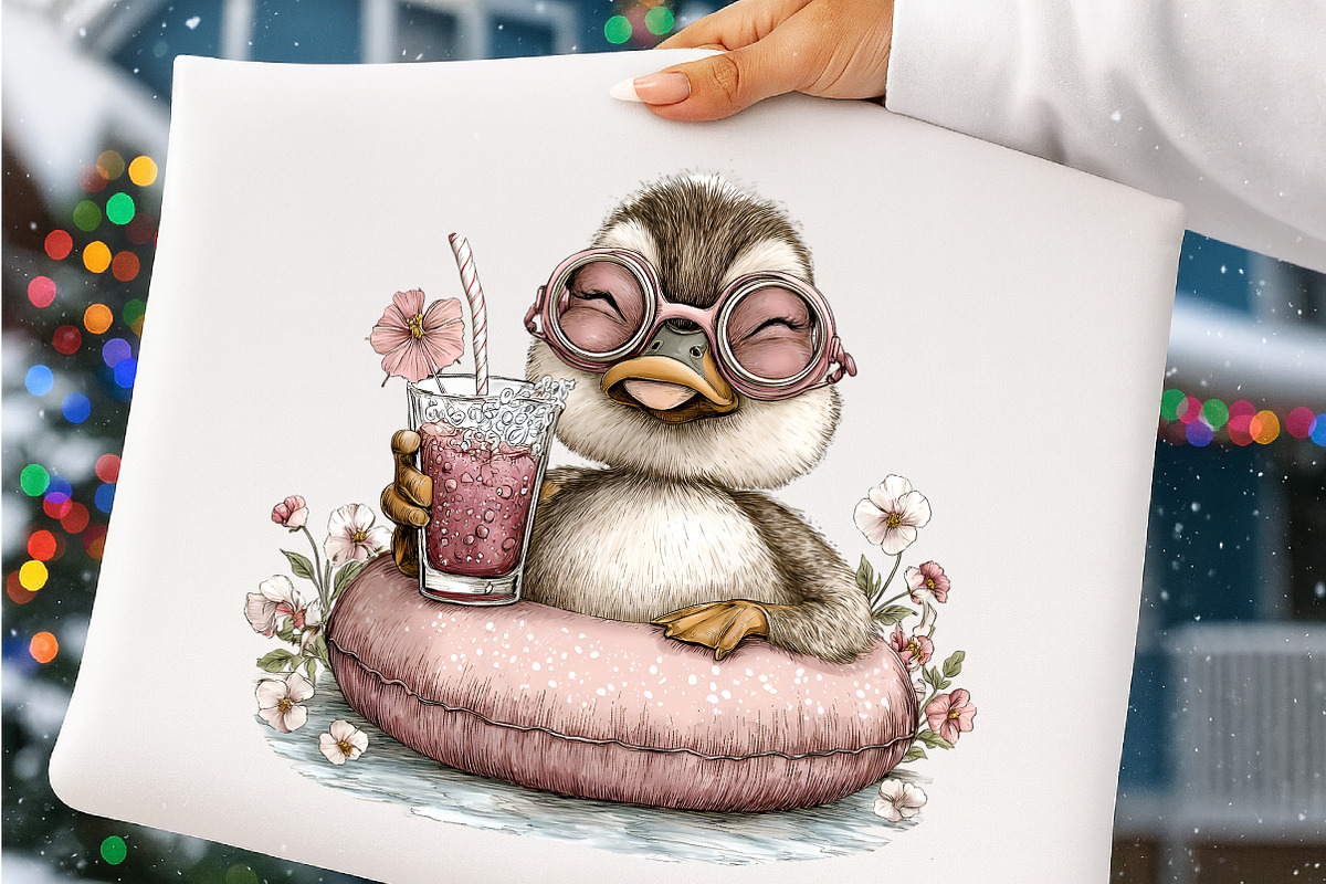 Summer duck clipart, an Illustration by SinaCreation (Photo 5 of 8)