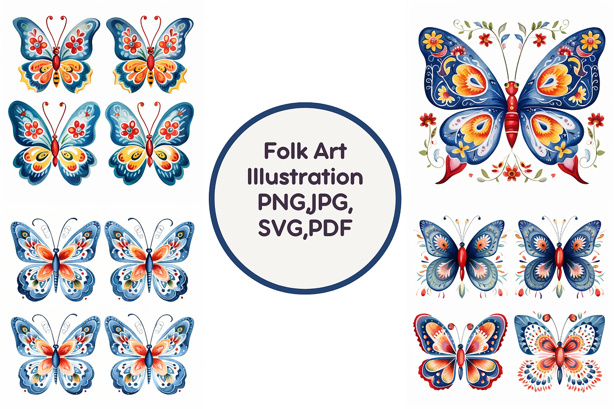 Folk Art IllustrationPNG,JPG,SVG,PDF, an Illustration by Milano Creative (Photo 1 of 3)