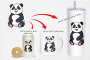 Smiling Panda Clipart, a Graphic by Artnoy (Thumbnail 4 of 5)