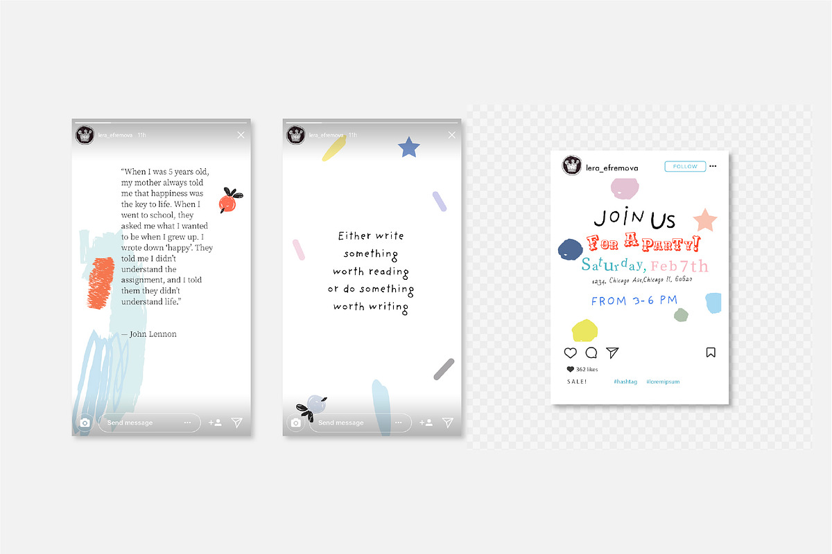 Frolicsome. Social media templates, a Social Media Template by Lera Efremova (Photo 4 of 4)