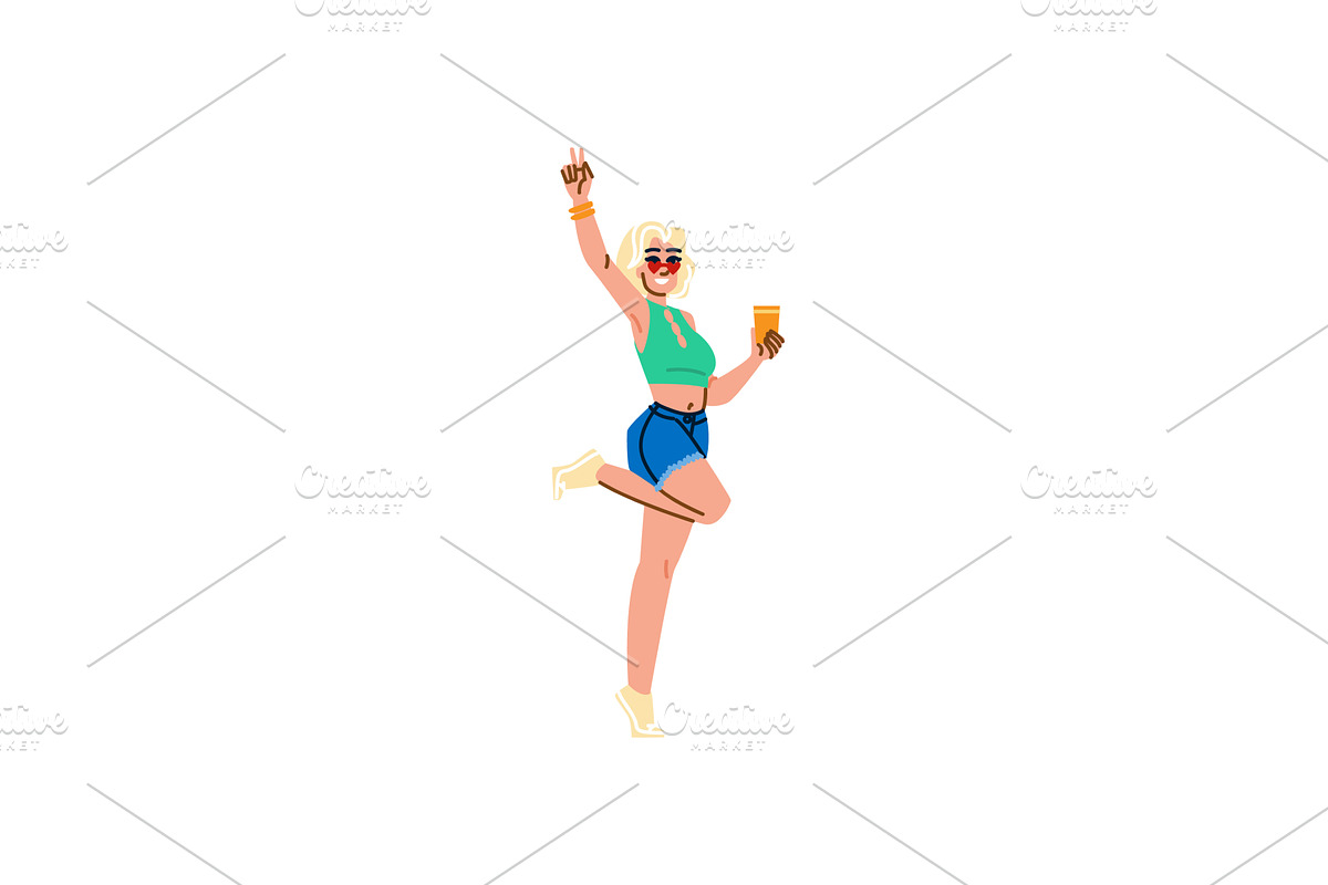 Young woman dancing and having fun, a Sport Illustration by pikepicture