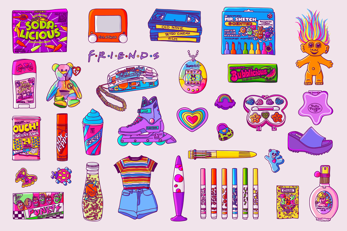 Memories of the 90's Clipart Set, a Food Illustration by CherithDrawsThings (Photo 2 of 6)
