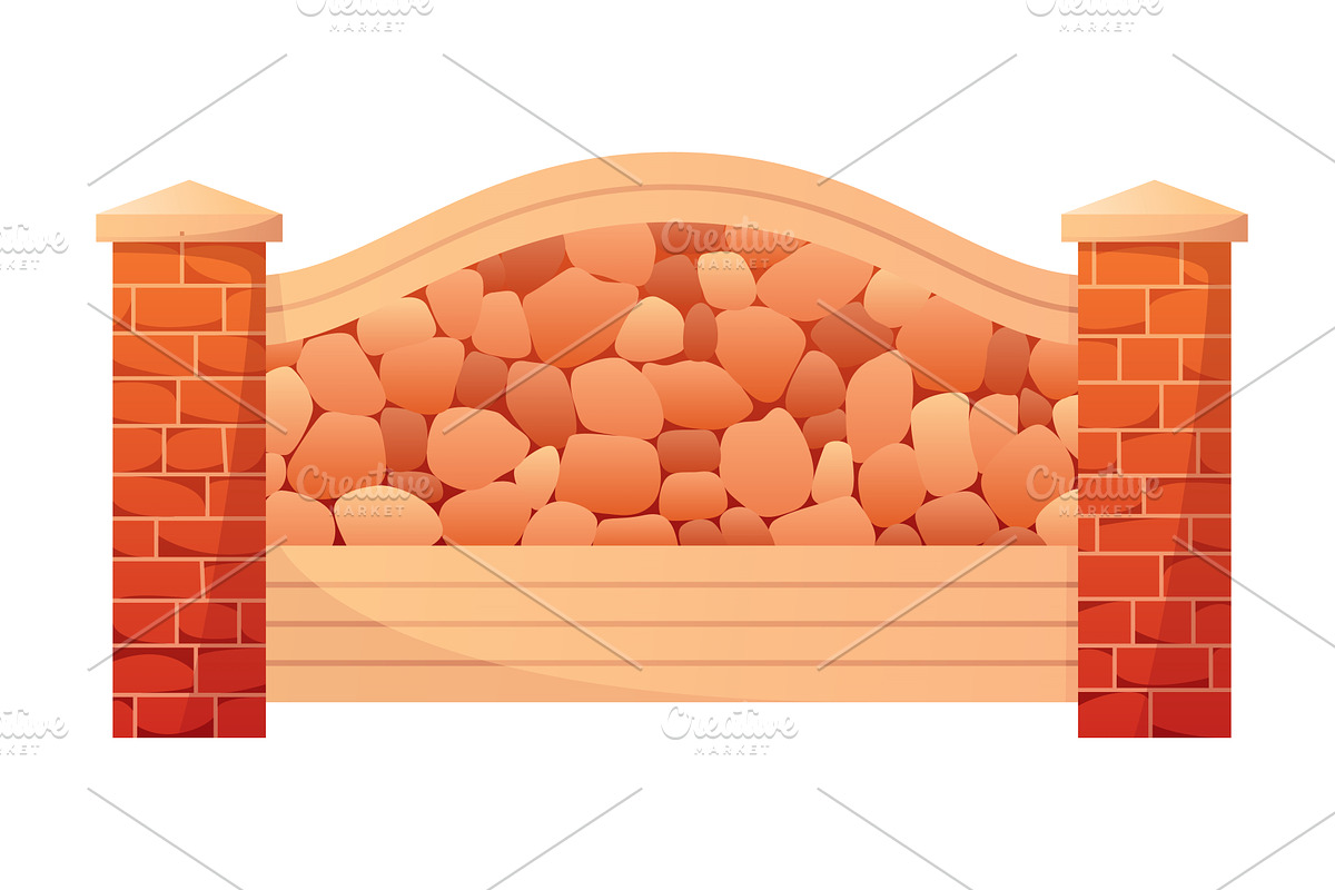 Cartoon stone fence design. Stacked, a Texture Illustration by the8monkey