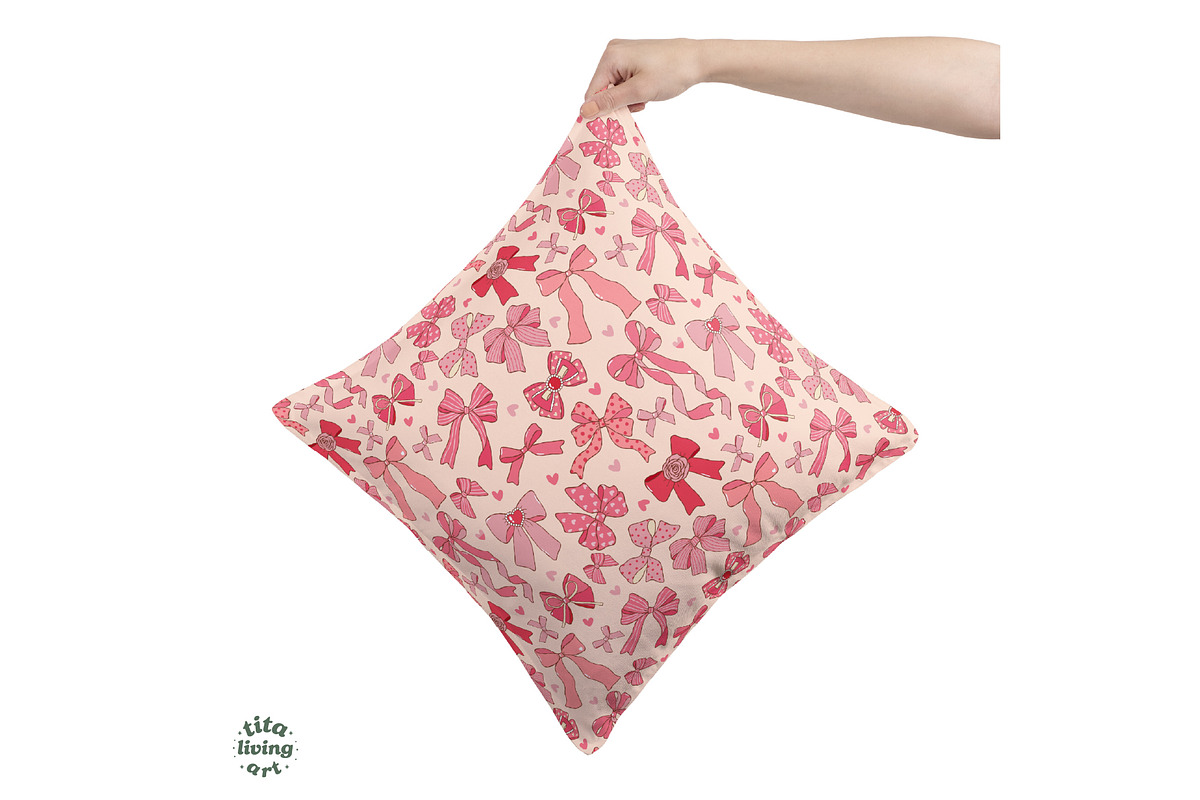 Coquette Valentine Bows Seamless, a Decorative Illustration by TitaLivingArt (Photo 9 of 11)