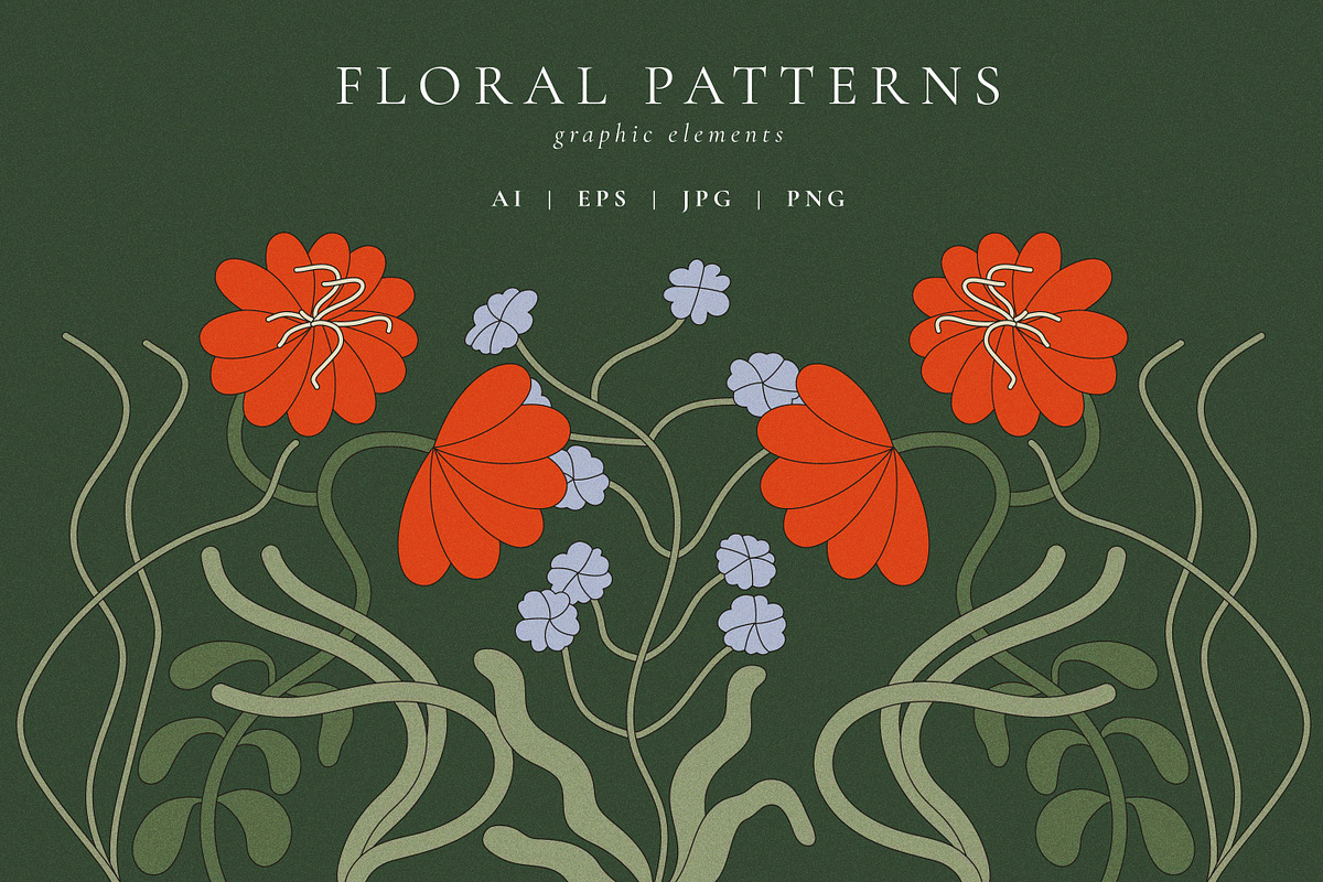 Floral patterns. Vibrant colors, a Pattern Graphic by oxygen_8 (Photo 1 of 8)