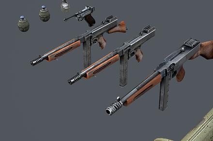 WWII Weapon Pack, an Object 3D Model by Beatheart Creative Studio