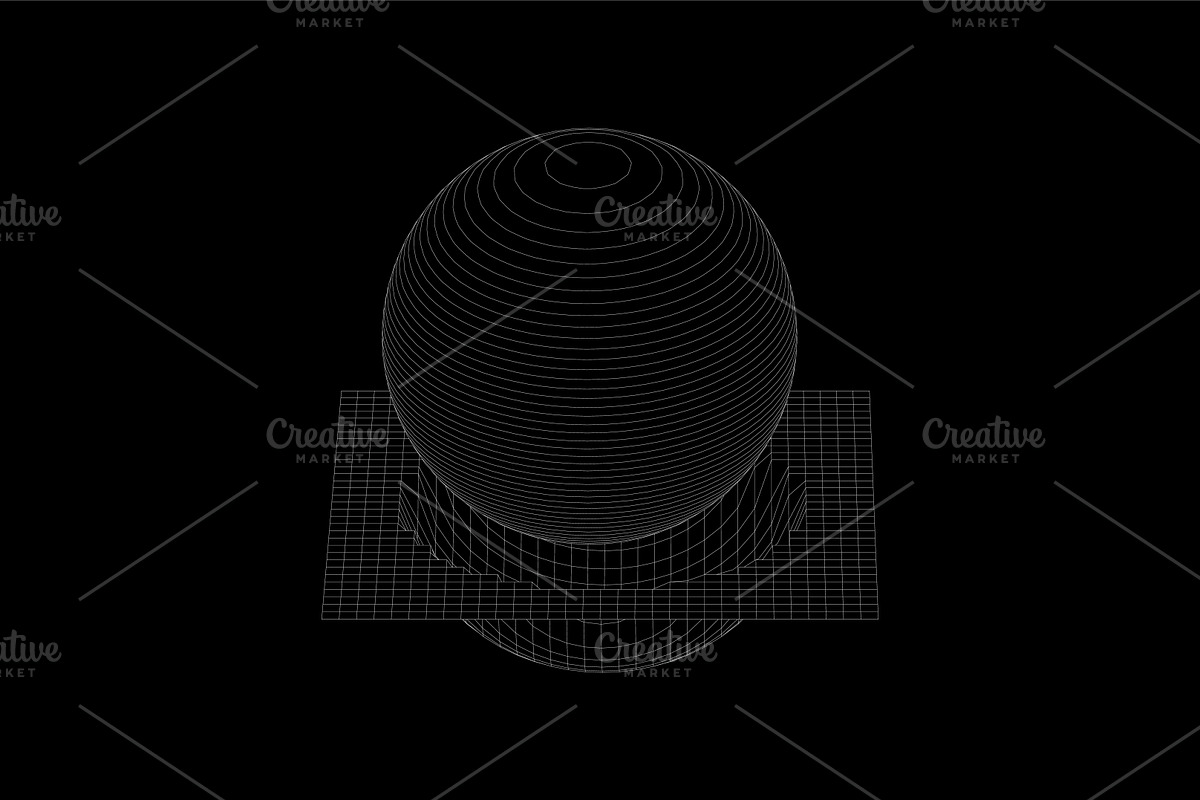 WIREFRAME GEOMETRIC ELEMENTS, an Object Graphic by BonkiStudio (Photo 7 of 11)