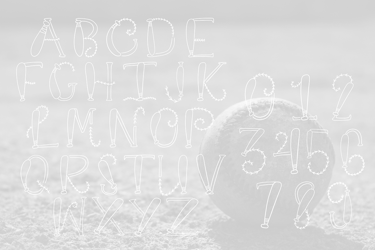 Hand Drawn Baseball Monogram Font preview 7