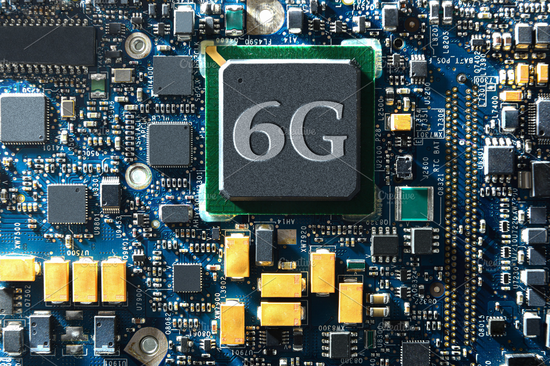 6G Processor Chip on Advanced Circuit Board, a Technology Photo by Davizro's Market