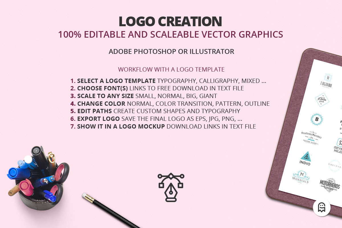 Premium Set of 100 Logos #2, a Branding & Logo Template by Graphic Ghost (Photo 2 of 9)