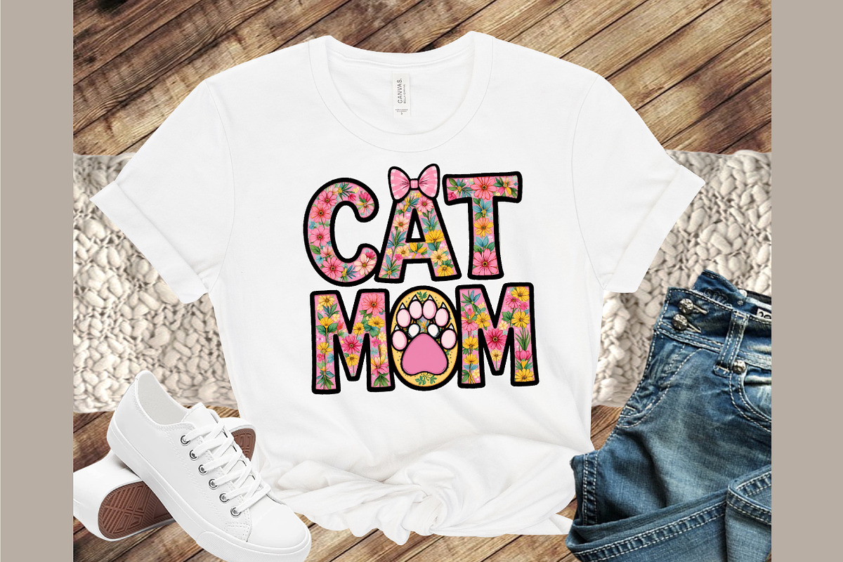 Cat Mom Png Mom Sublimation Clipart, an Illustration by Sublimation Artist (Photo 6 of 9)