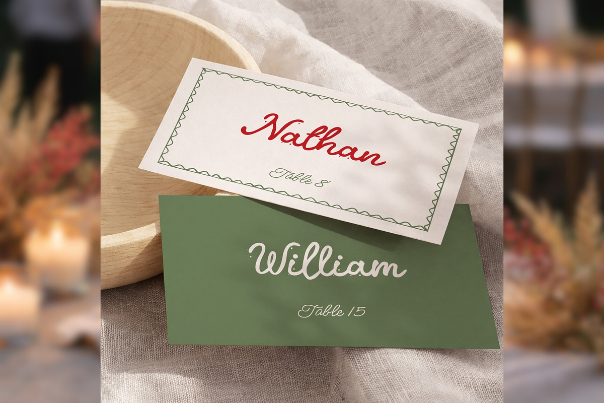 Wedding Place Cards Template bd003, a Card Template by TyphoonStudio (Photo 2 of 9)