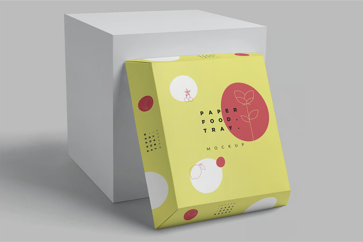 Paper Food Tray Mockups, a Household Mockup by megostudi0 (Photo 2 of 6)
