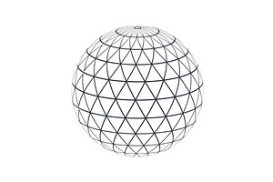 World globe icon. Abstract wireframe, a Technology Illustration by the8monkey