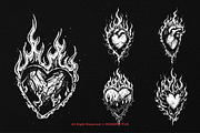 10 Bundle Dark Art Heart Burn Fire, an Illustration by Morspective (Thumbnail 5 of 7)