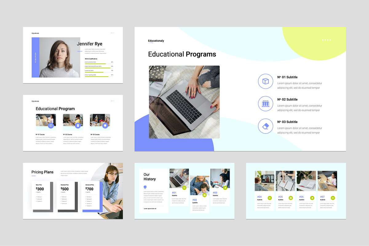 Online Education PowerPoint Template, a Presentation Template by Flat Icons (Photo 4 of 5)