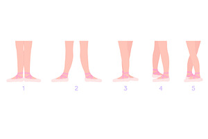 Ballet positions. Ballerina stand in, a Sport Illustration by LadadikArt