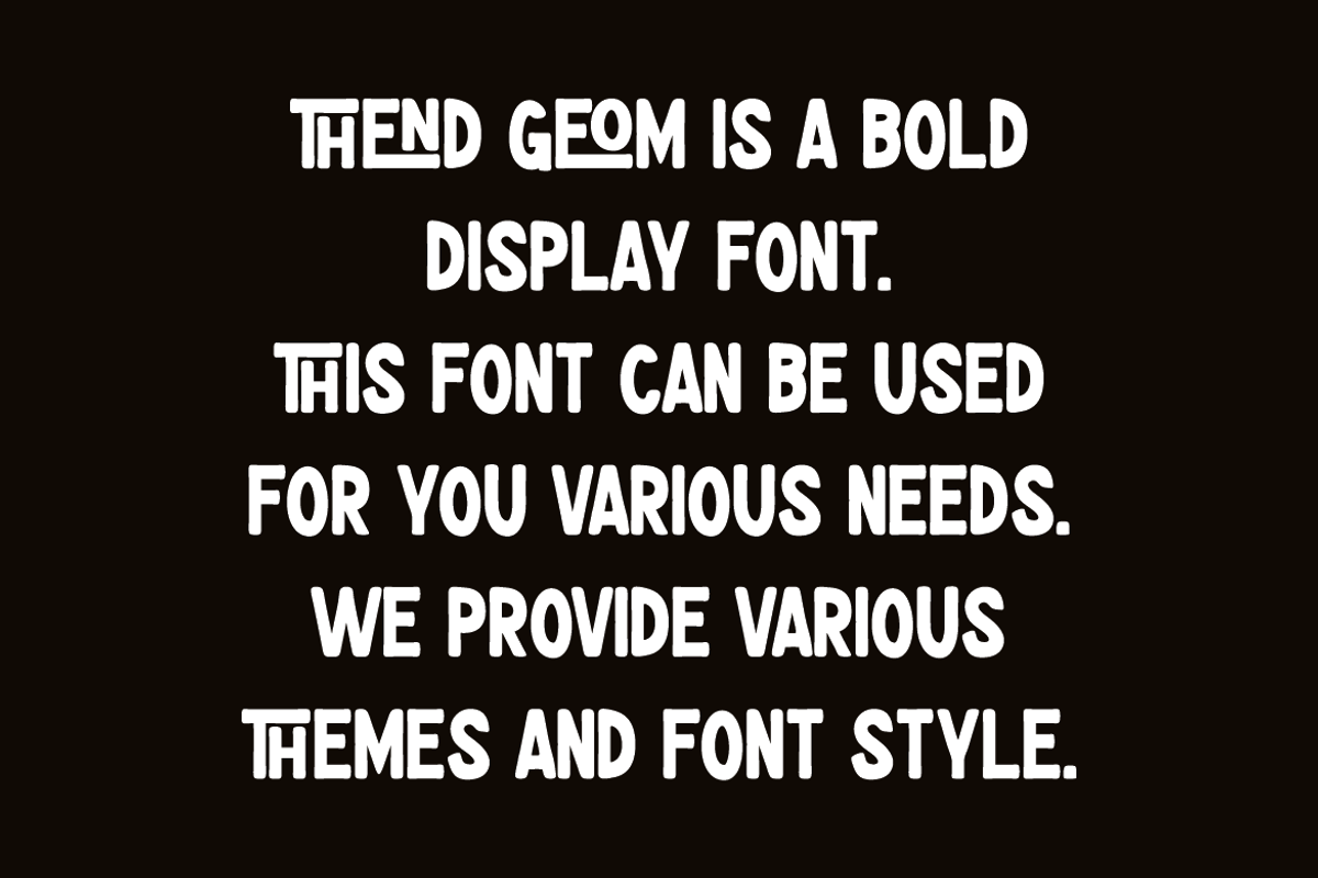 Thend Geom - Round & Thick Font, a Sans Serif Font by Iqsiart Studio (Photo 3 of 7)