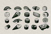 Japanese Sushi Engraving Collection, a Food Illustration by Kaizla03 (Thumbnail 3 of 5)