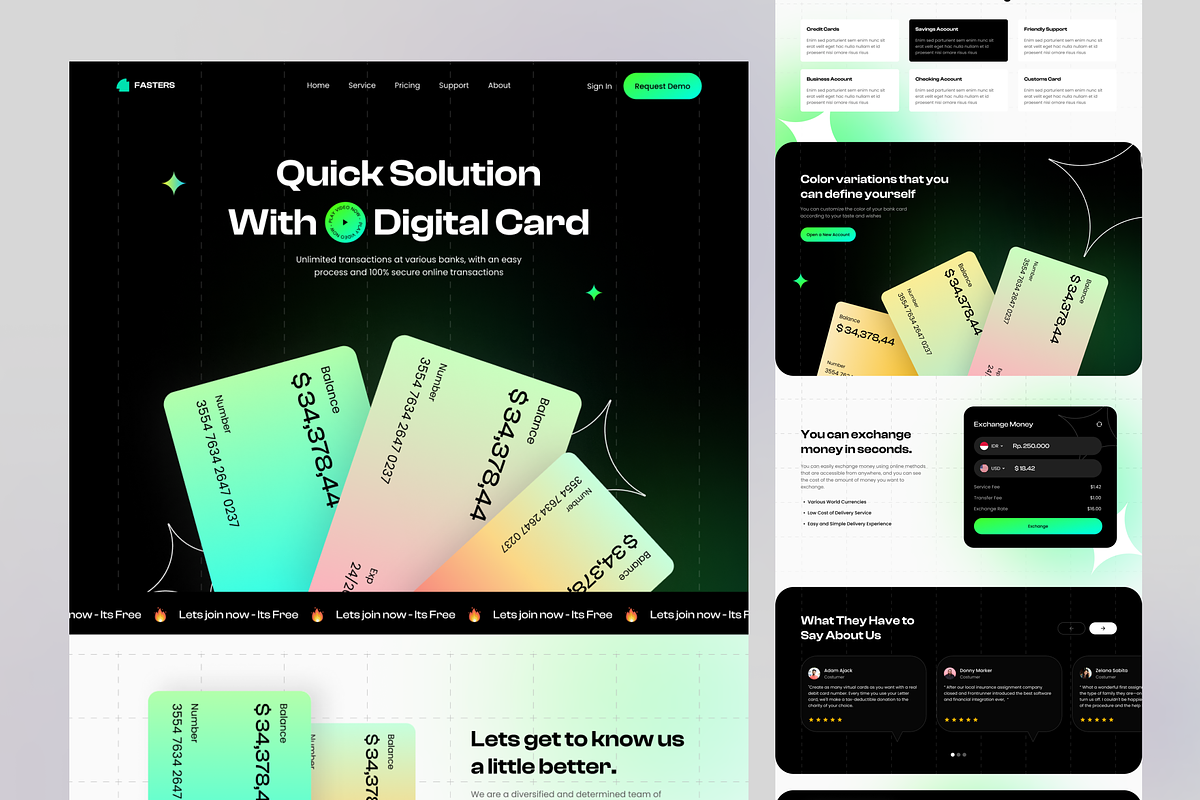 Fasters - Digital Banking Landing, a Landing Page Template by SundayWorkTeam (Photo 2 of 3)