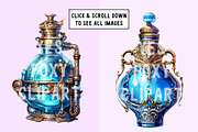 Steampunk potion bottles - Blue, an Object Illustration by YesFoxy (Thumbnail 5 of 5)