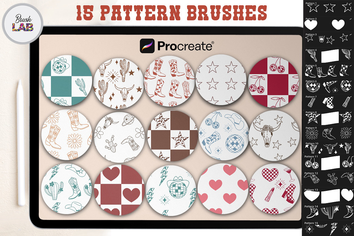 Disco Cowgirl Procreate Set, a Brushes & More by Brush Lab (Photo 6 of 8)
