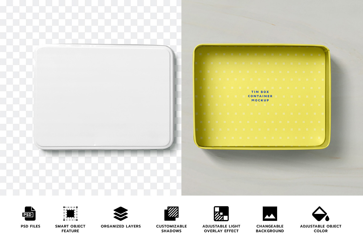Tin Box Mockup, a Product Mockup by PixelVoyager (Photo 2 of 9)