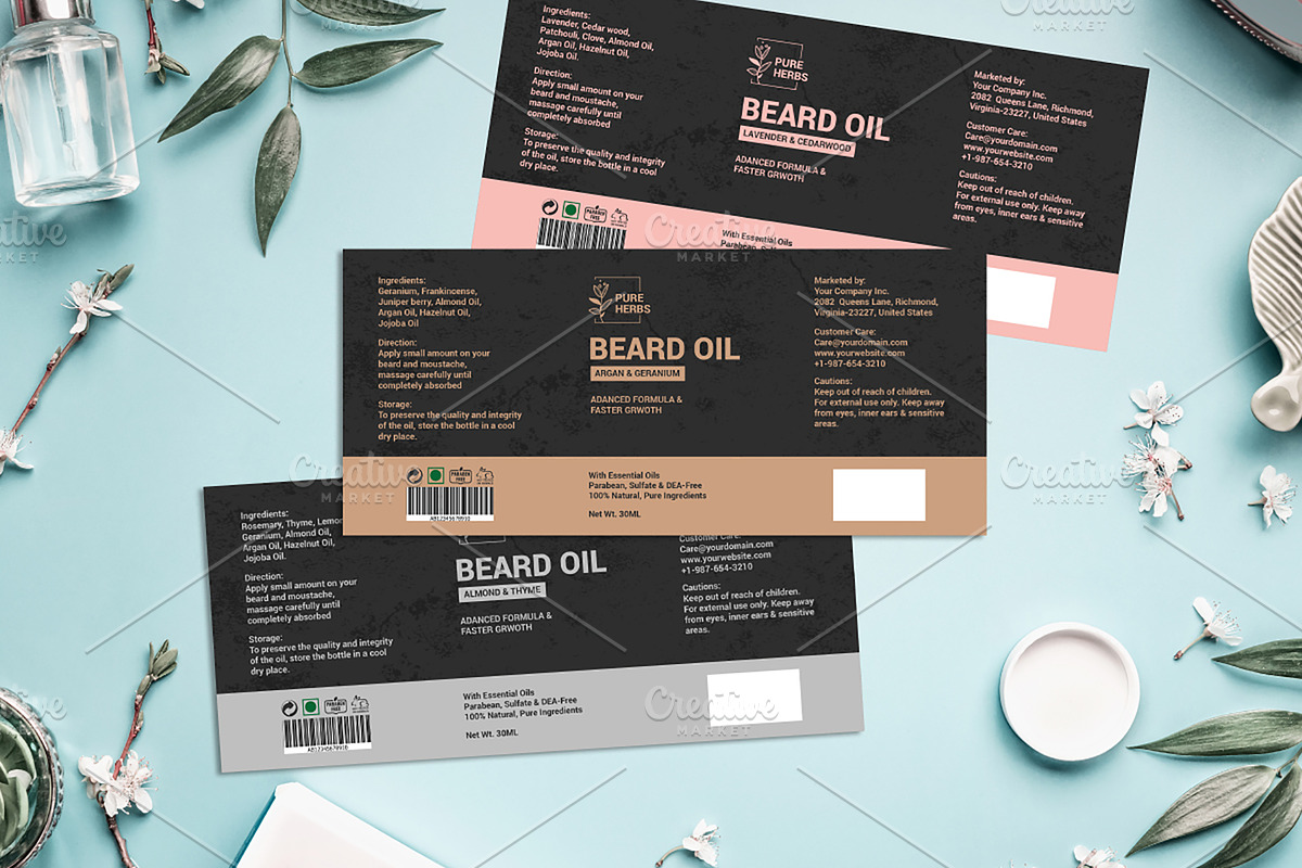 Beard Oil Label, a Graphic by Dev.Rawat21 (Photo 2 of 5)