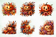 Jack-o-Lantern with Fall Flowers Png, an Illustration by Creative Art (Thumbnail 4 of 4)