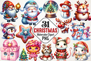 Cute Christmas Watercolor Clipart, an Illustration by RobertsArt (Thumbnail 1 of 7)
