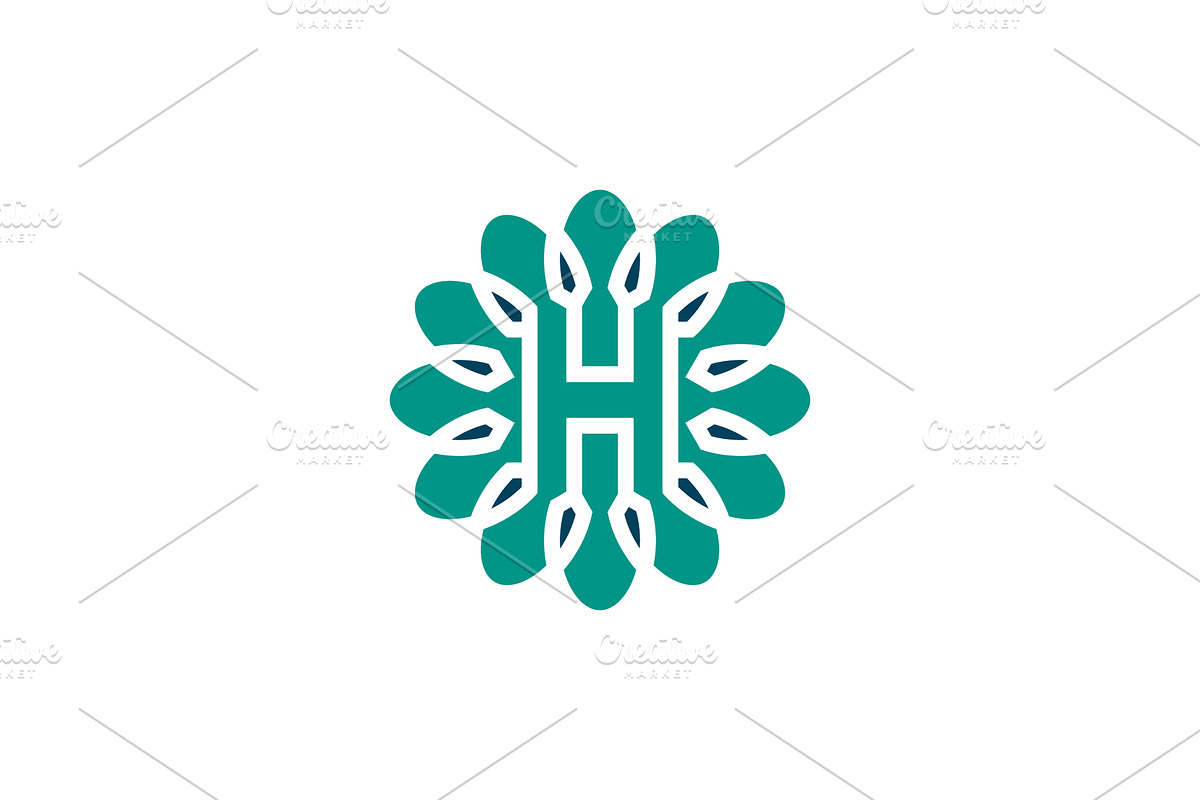modern letter H natural flower logo, a Branding & Logo Template by Rasagama Studio