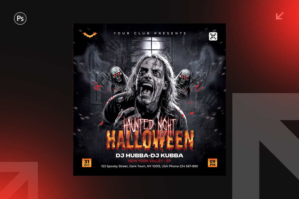 06 Halloween Flyer Bundle, a Flyer Template by Shajib Shikder (Photo 14 of 14)