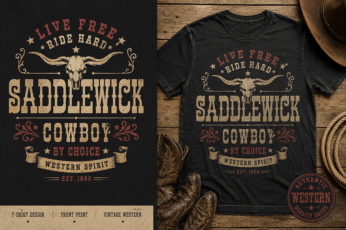 SADDLEWICK — Western Vintage Font, a Sans Serif Font by Wow Magic (Photo 4 of 4)