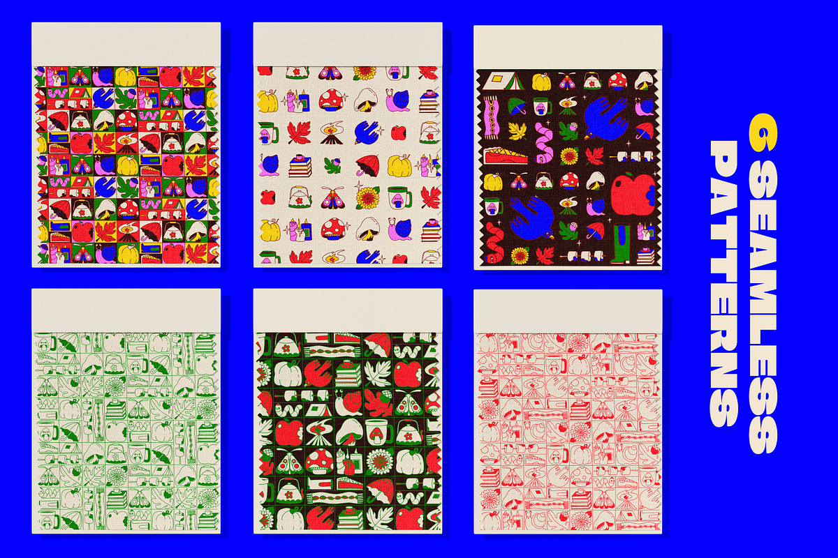Funky Autumn: illustration & pattern, a Seasonal Illustration by marmarina (Photo 5 of 12)