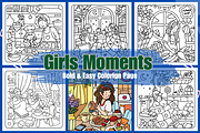 Girl Moments Coloring Book, a Decorative Illustration by Coco Bloom (Thumbnail 1 of 4)
